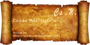 Csida Mátyás névjegykártya
