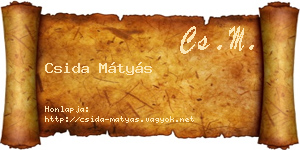 Csida Mátyás névjegykártya