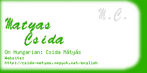 matyas csida business card