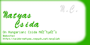 matyas csida business card